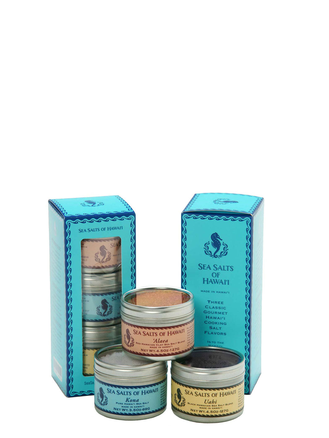 Three Tin Hawaiian Sea Salts Gift Box – Sea Salts of Hawaii