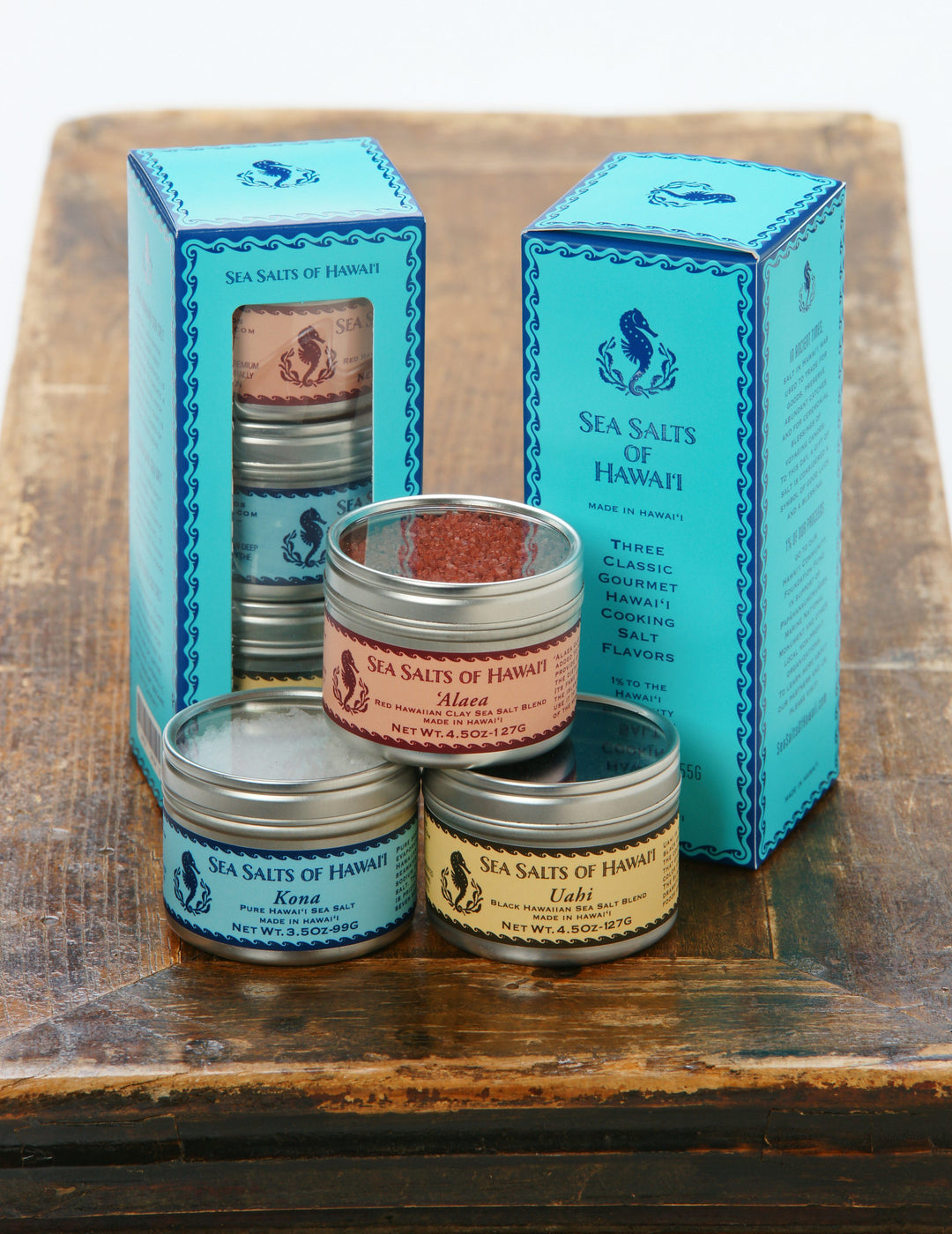 Three Tin Hawaiian Sea Salts Gift Box – Sea Salts of Hawaii