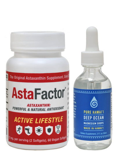 AstaFactor Active Lifestyle and Deep Ocean Magnesium Drops Bundle