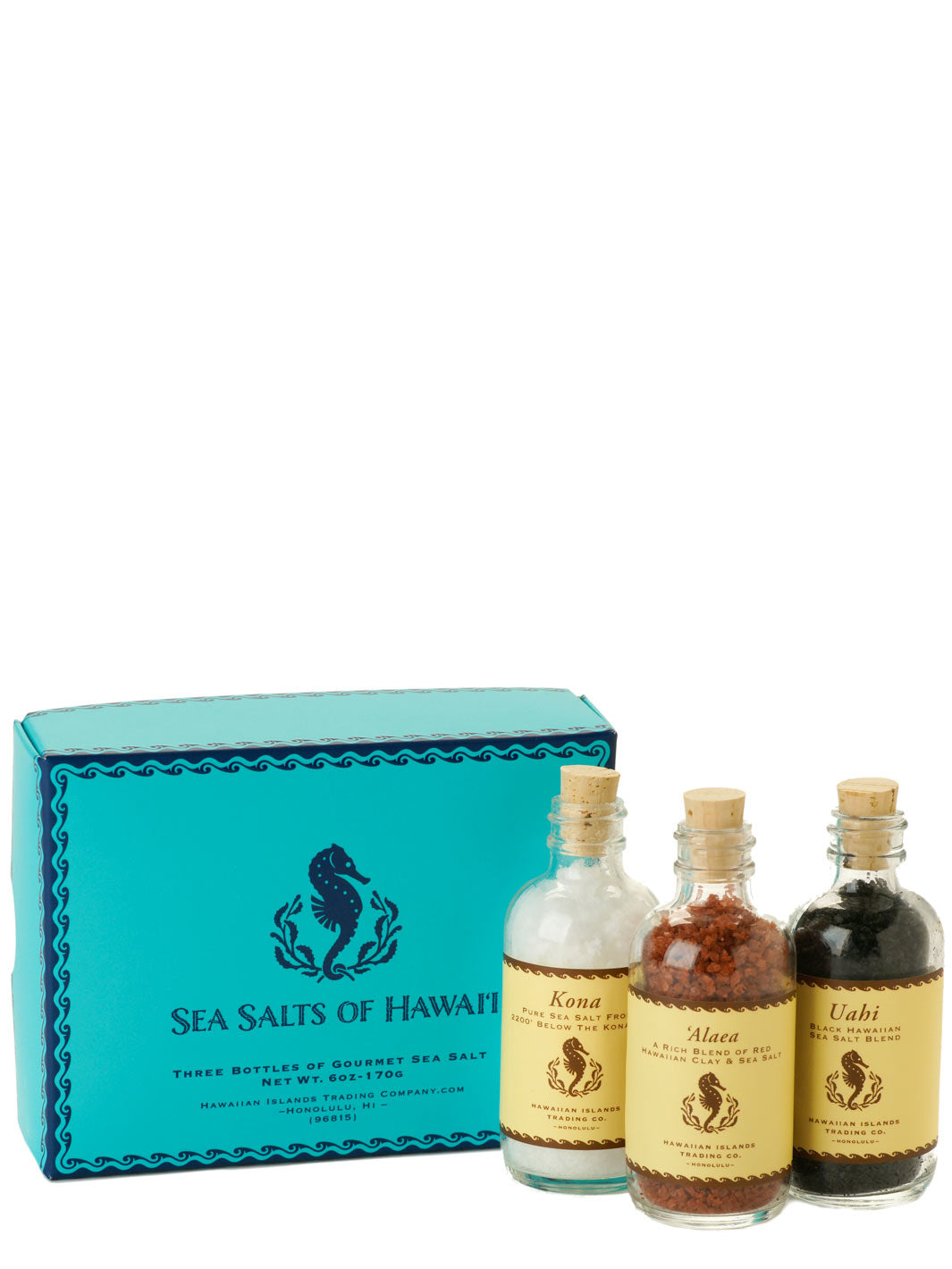 Three Bottle Hawaiian Sea Salt Sampler Gift Box - Sea Salts of Hawaii