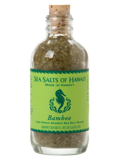 Bamboo Green Hawaiian Sea Salt in 4oz Glass Bottle